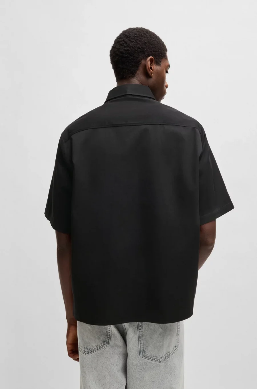 Oversized cotton twill shirt - Hugo - immagine 2