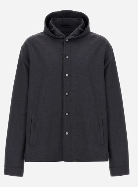 Giacca camicia in fluid wool - Herno