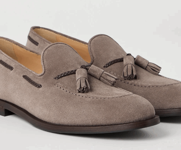 Mocassini in camoscio con nappine - Brunello Cucinelli