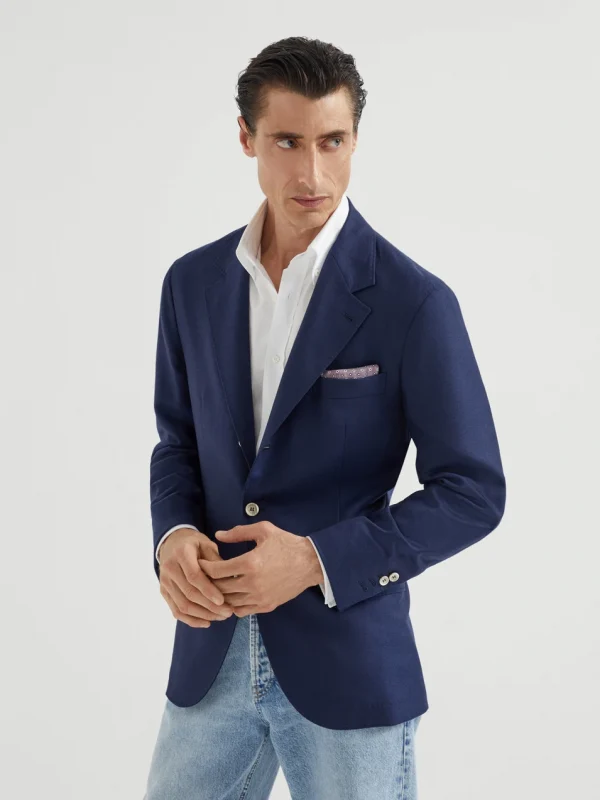 Giacca decostruita in twill leggero di cashmere - Brunello Cucinelli