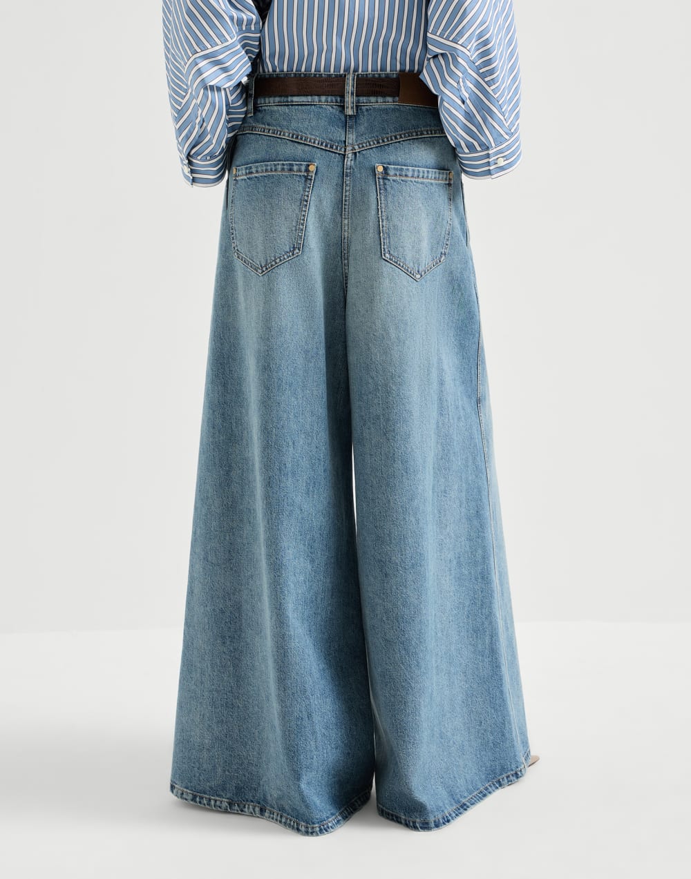 Pantalone Maxi in denim Authentic con monile - Brunello Cucinelli - immagine 2