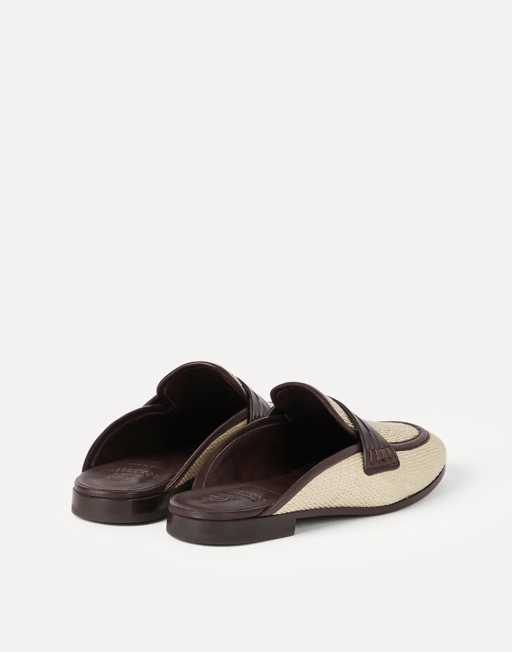 Mules in rafia techno e pelle - Brunello Cucinelli - immagine 2