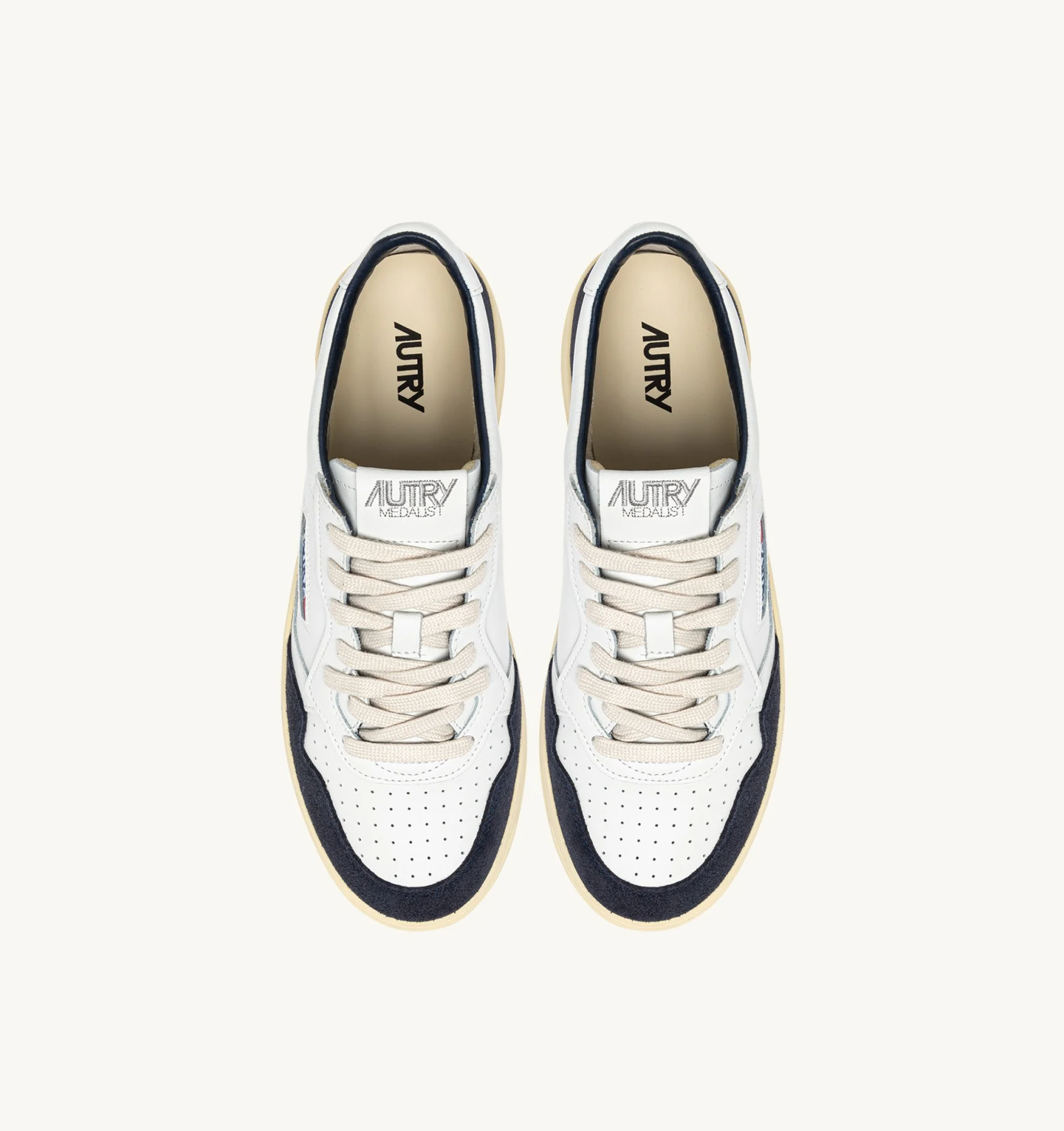 SNEAKERS MEDALIST LOW IN PELLE BIANCA E SUEDE OCEANO- Autry - immagine 4