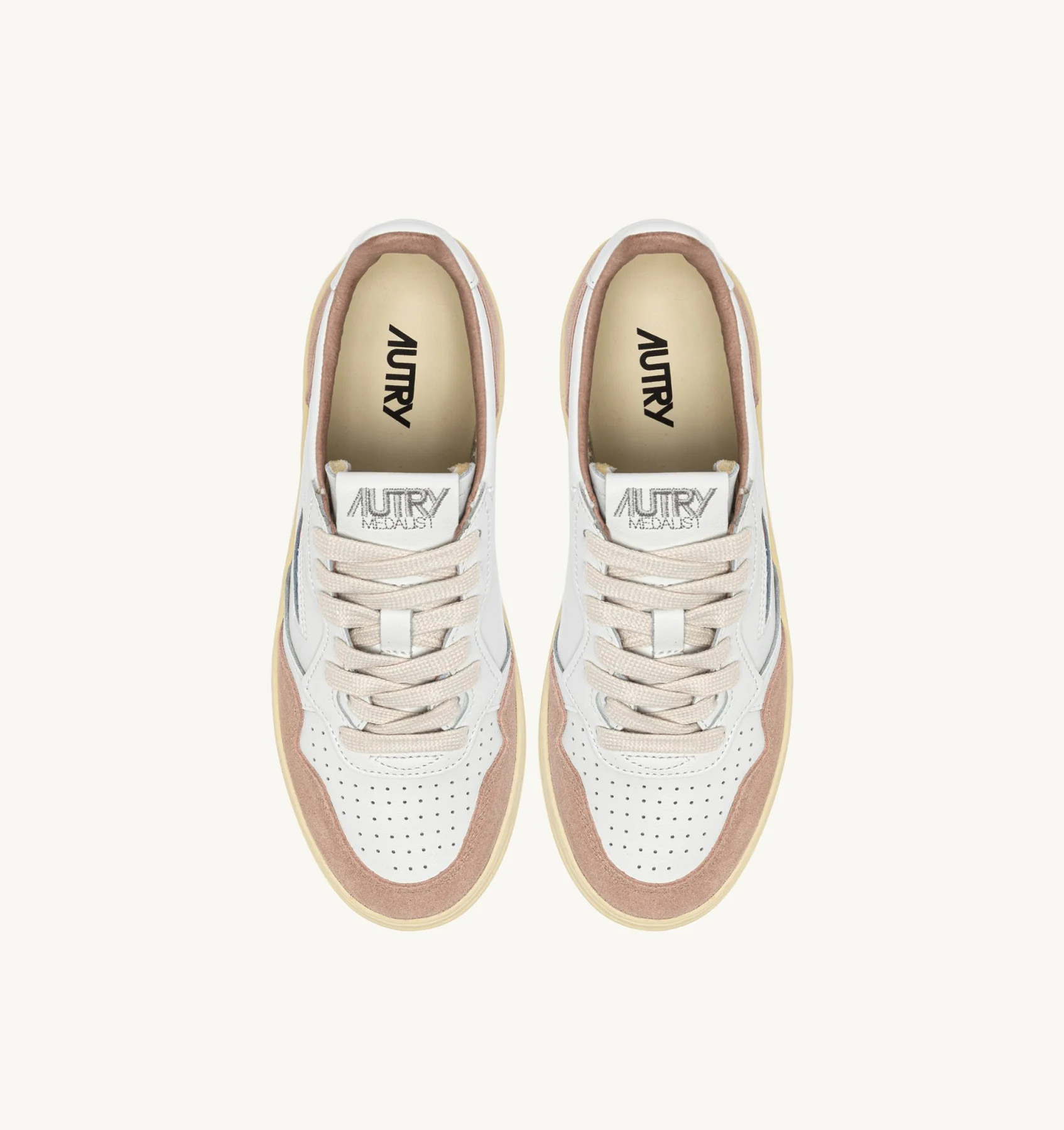 SNEAKERS MEDALIST LOW IN PELLE BIANCA E SUEDE ROSE CANNEL- Autry - immagine 4