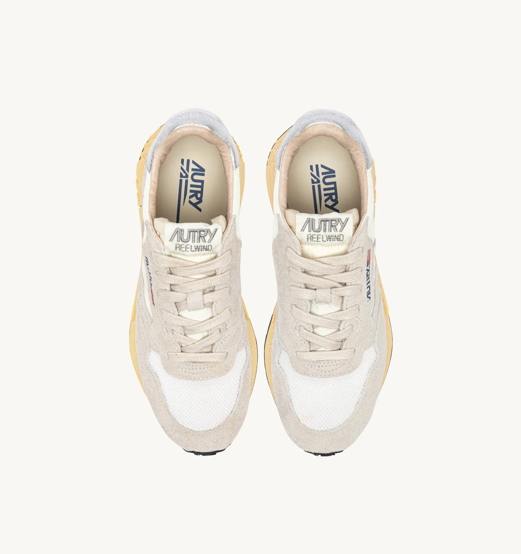 SNEAKERS REELWIND LOW IN NYLON E SUEDE BIANCO E ARGENTO- autry - immagine 4