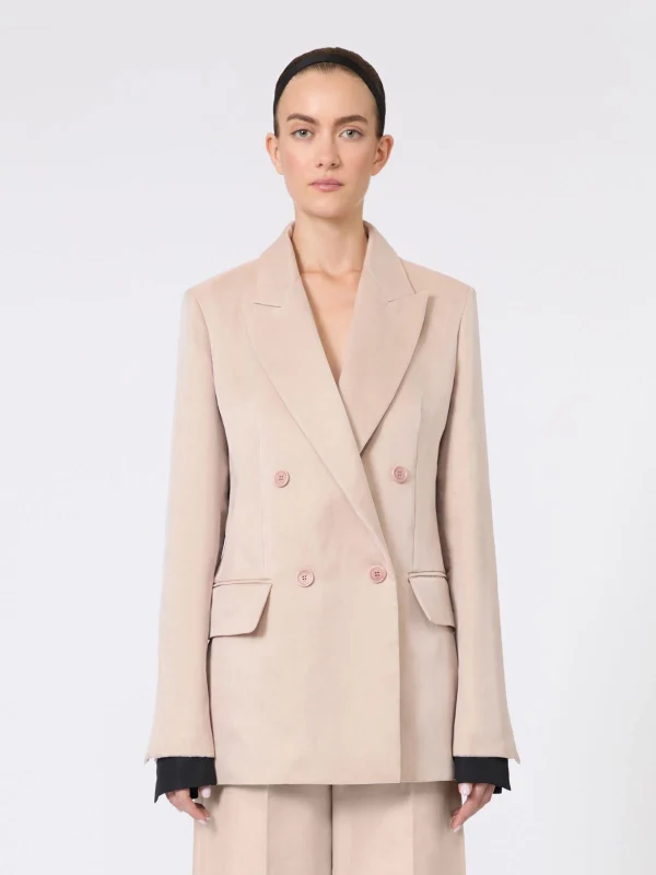 Linen canvas and organza over blazer- Max Mara Fashion Show