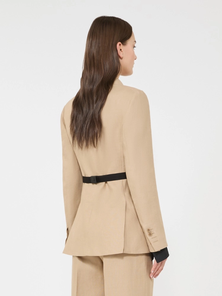Blazer doppiopetto in natté di puro lino - Max Mara - immagine 2