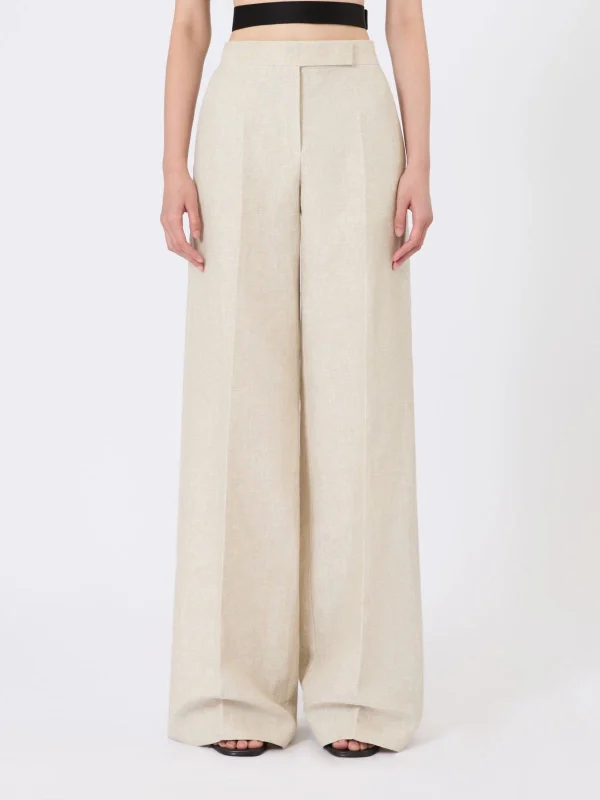 Wide pants in linen drill- Max Mara Parade