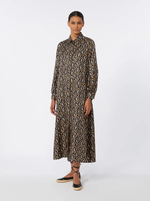 Abito chemisier in twill di seta stampata- Max Mara
