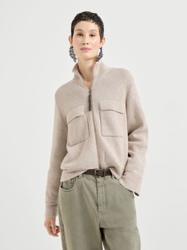 Outerwear in maglia double di cotone Diamante- Brunello Cucinelli