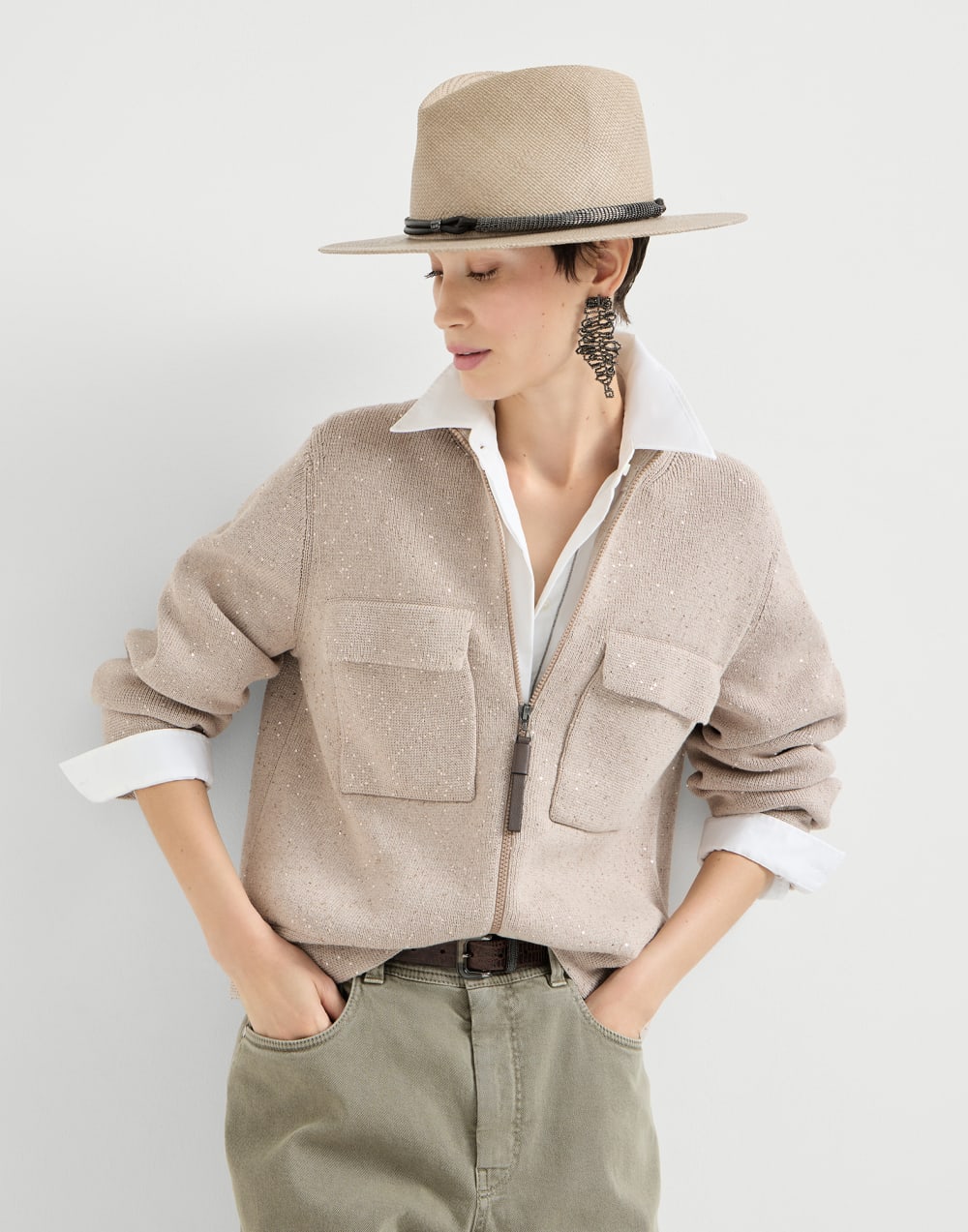Outerwear in maglia double di cotone Diamante- Brunello Cucinelli - immagine 2