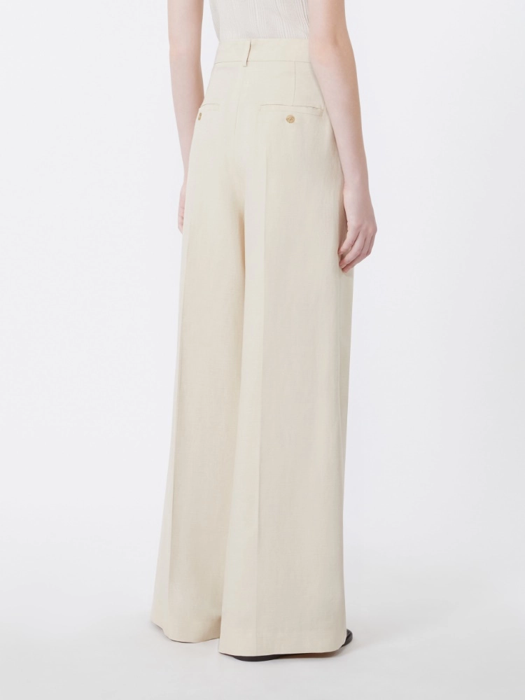 Pantalone wide leg in viscosa e lino- Max Mara - immagine 2