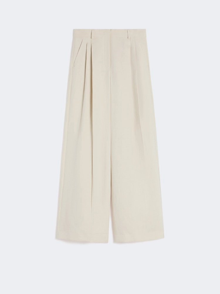 Pantalone wide leg in viscosa e lino- Max Mara - immagine 3