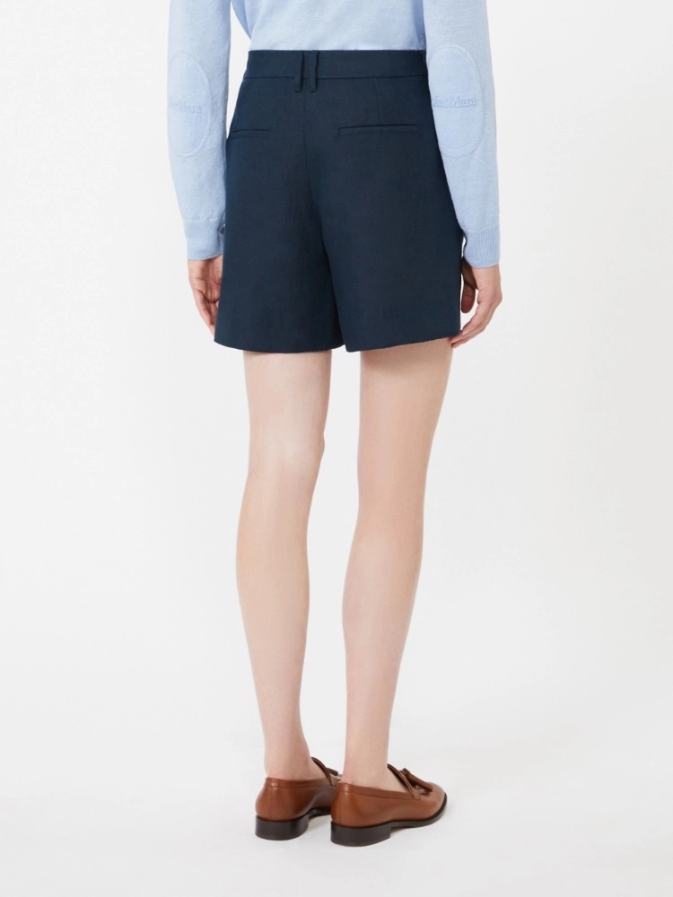 Shorts in stuoia di lino- Max Mara - immagine 2