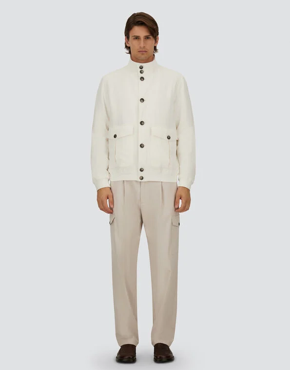 BOMBER IN COTTON LINEN POPELINE- Herno