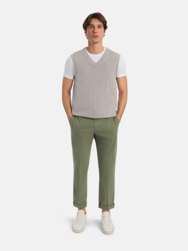 Pantaloni Gaubert relax regular in popeline leggero- Dondup